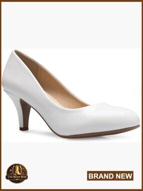 Comfort Classic Mid Heel Pumps with Block Heel - Kitten Heel Dress Shoes